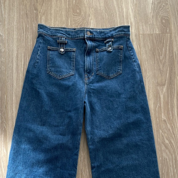 Veronica Beard Grant Wide Leg Denim Extra High Rise in Lakewood Blue Sz 31 EUC - Picture 4 of 14